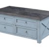 Bar Harbor Coffee Table (Lift-Top) (Aqua Blue)